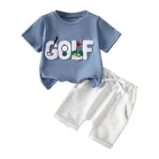 GXWEA Baby Boy Outfits 3T Boys Clothes Toddler Boy Clothes Summer Outfits Kids Short Sleeve T-Shirt And Shorts