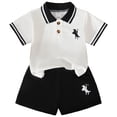 thumbnail image 1 of GXWEA Baby Boy Outfits Baby Boys Dinosaur Print Shorts Set Cute Preppy Outfit(2-3 Years,White), 1 of 7