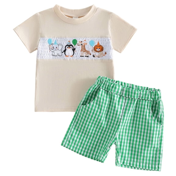 GXWEA Baby Boy Sets 2T Boys Clothes Toddler Baby Boys Clothes Set Short Sleeve T-Shirt And Shorts Summer 2 Pcs Outfit