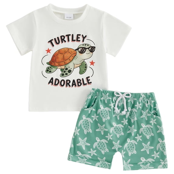 GXWEA Baby Boy Short Sets 12-18 Month Boy Clothes Toddler Boy Clothes Summer Outfits Kids Short Sleeve T-Shirt And Shorts