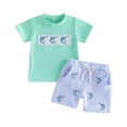 thumbnail image 1 of GXWEA Baby Boy Shorts Set Toddler Boy Spring Clothes Toddler Baby Boy Clothes Summer Short Sleeve Print T-Shirt Tops Color Shorts Set Casual Outfit, 1 of 5