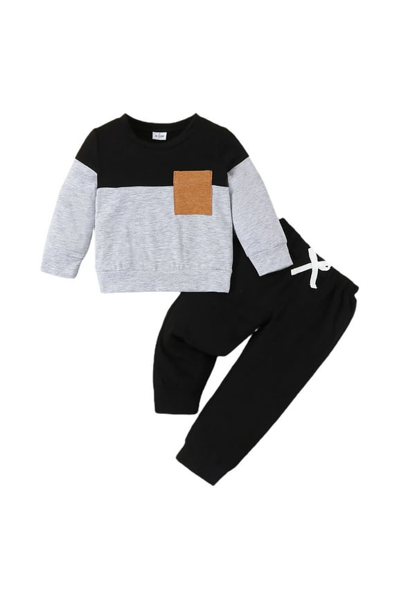 Baby Fall Outfit Infant Boy Clothes Toddler Baby Boy Clothes Infant Newborn Boy Outfit Long Sleeve Hoodie Sweatshirt Pants Fall Winter Clothes Set 6-9 Months