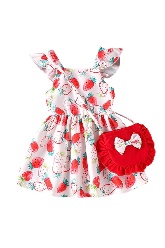 Baby Girl Clothes 12 Months Ropa De NiñA Baby Girl Clothes Newborn Dress Summer Toddler Girls' Clothing Casual Sundress With Cute Bag Infant Outfits