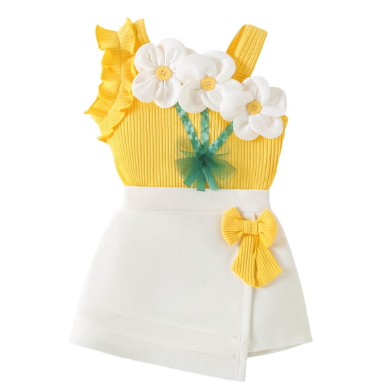 GXWEA Baby Girl Clothes Summer Toddler Girl Clothes 4T Summer Toddler Girl Clothes Baby Girl Sleeveless Shirt Shorts Set Cute Outfits