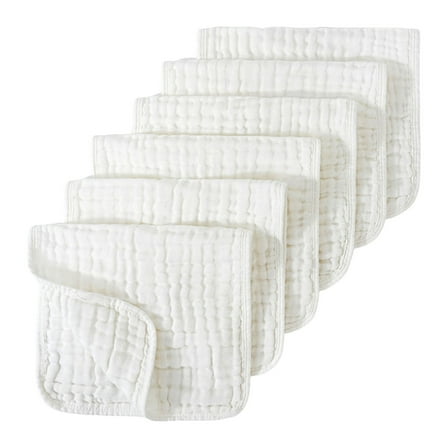 GXWEA Baby Things Baby Gifts For Boys Muslin Burp Cloths 100% Cotton Muslin Cloths Large 20''X10'' Extra Soft And Absorbent 6 Pack Baby Burping Cloth For Boys And Girls White