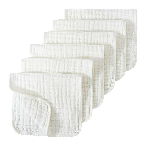 GXWEA Baby Things Baby Gifts For Boys Muslin Burp Cloths 100% Cotton Muslin Cloths Large 20''X10'' Extra Soft And Absorbent 6 Pack Baby Burping Cloth For Boys And Girls White