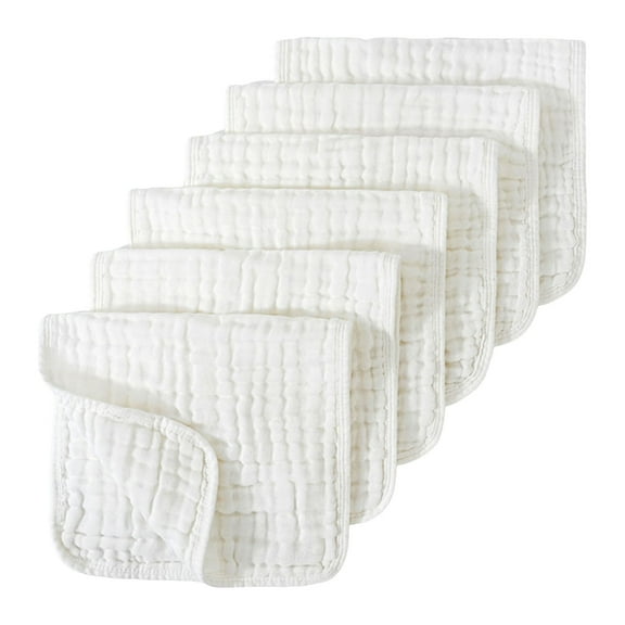 GXWEA Baby Things Baby Gifts For Boys Muslin Burp Cloths 100% Cotton Muslin Cloths Large 20''X10'' Extra Soft And Absorbent 6 Pack Baby Burping Cloth For Boys And Girls White