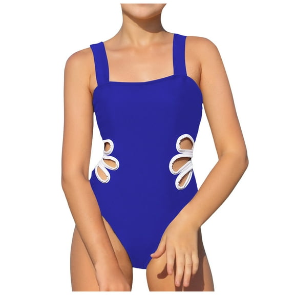 GXWEA Bathing Suits For Teens 12-14 Kids Swimsuit Girls One Piece Swimsuit Cute Bathing Suit Hawaii Swimwear Blue
