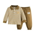thumbnail image 1 of GXWEA Boy Clothes Boys 2T Clothes Toddler Boy Sweatshirt Outfit Long Sleeve Shirt Jogger Pants Fall Outfits Winter Clothes Set 2-3 Years Khaki, 1 of 7
