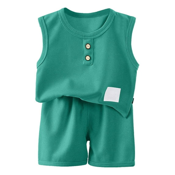 GXWEA Ropa Para NiñOs De 7 AñOs Varones 2 Year Old Boy Toddler Baby Boy Summer Outfit Short Sleeve T Shirt Top And Casual Shorts Set Cute Clothes Green 18-24 Months