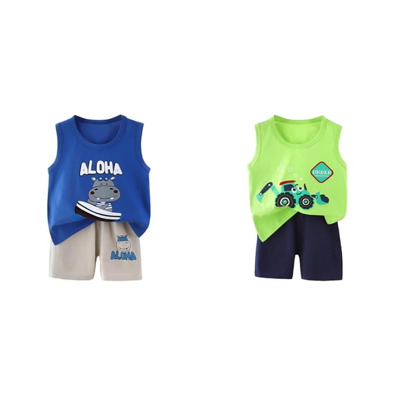 GXWEA Boys Clothes 3T Boys Outfits Boy Clothes Toddler Baby Boys Summer Outfits Sleeveless T-Shirt Shorts Set