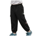 thumbnail image 1 of GXWEA Boys Hiking Pants Boys Sweatpants Boy'S Cargo Joggers Pants Youth Hiking Lightweight Pants For Sports Outdoor 8-9 Years Black, 1 of 5