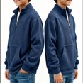 thumbnail image 1 of GXWEA Boys Knit Quarter Zip Sweatshirts Fashion Long Sleeve Pullover Tops, 1 of 4