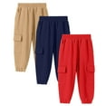 thumbnail image 1 of GXWEA Boys Pants Boys Size 5 Pants 3Pcs Boys Sweatpants Cotton Blend Athletic Workout Kids Clothes Boys Joggers Pocket 5-6 Years, 1 of 3