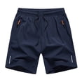 thumbnail image 1 of GXWEA Boys Shorts Boys' Lightweight Athletic Shorts with Zipper Pockets, Elastic Waist Drawstring Shorts for Running(7-8 Years,Blue), 1 of 3