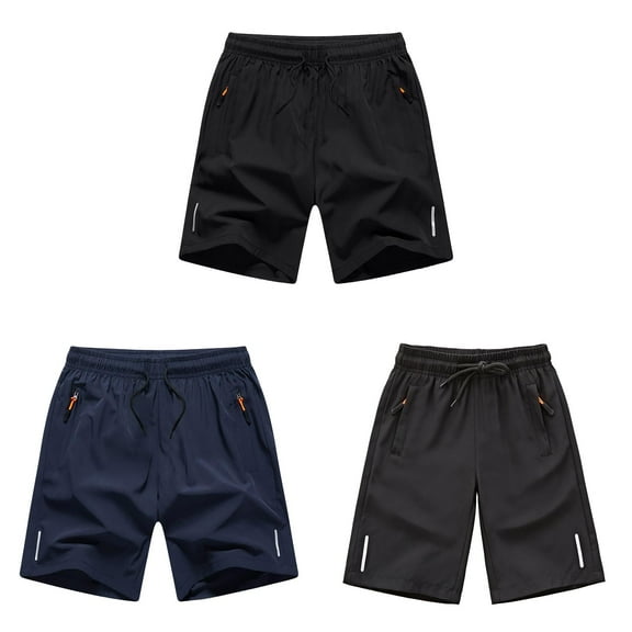 GXWEA Boys Shorts Size 6 Youth Athletic Shorts Boys Cargo Shorts, Outdoor Quick Dry Hiking Shorts, Lightweight Athletic Short With Zipper Pockets Black Blue Grey 9-10 Years