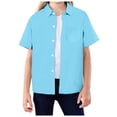 thumbnail image 1 of GXWEA Boys White Dress Shirt Boy Button Down Shirt Boys' Short Sleeve Dress Shirts Formal Uniform Solid Sky Blue 7-8 Years, 1 of 4