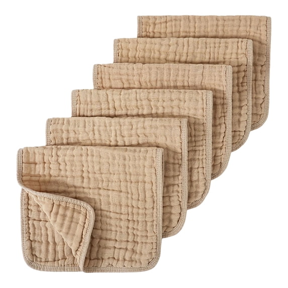 GXWEA Burp Cloths Baby Boy Newborn Baby Burp Cloths Multi-pack Cotton Muslin Towels Soft Absorbent(0-24 Months,Khaki)
