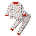 thumbnail image 1 of GXWEA Cotton Pajamas For Girls Toddler Pajamas 2T Little & Big Girls Cotton Pajama 2-Piece Long Pants Summer Pj Set Red 3-6 Months, 1 of 3