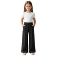 thumbnail image 1 of GXWEA Cute Pants For Girls Tween Solid Smooth Woven Flowy Suit Pants Wedding Guest Daily Bottoms(5-6 Years,Black), 1 of 3