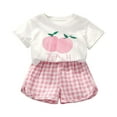 thumbnail image 1 of GXWEA Cute Toddler Girl Outfits Girl Clothes 18-24 Months Toddler Girl Clothes Summer Outfits Cute Baby Short Sleeve T-Shirt Shorts Printed, 1 of 4