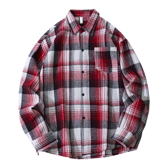 GXWEA Flannel Shirt For Men Black Flannel Men Mens Flannel Shirts Long Sleeve Lightweight Plaid Shirt Casual Button Down Shirts Jacket M