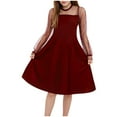 thumbnail image 1 of GXWEA Formal Dress Red Dress Teen Girl's Contrast Mesh Puff Long Sleeve High Waist A Line Short Dress Red 13-14 Years, 1 of 4