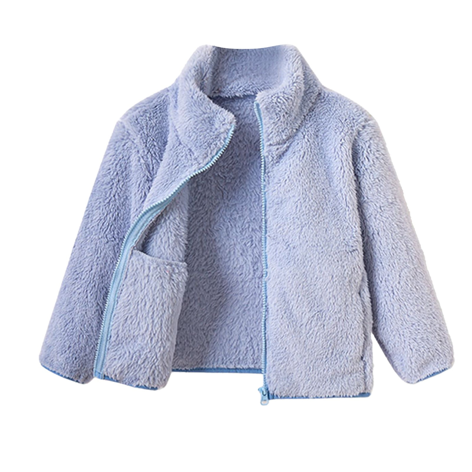 Kids' Sherpa Fleece Full Zip Jacket – Cozy Fuzzy Windproof Coat For Toddlers, Boys & Girls