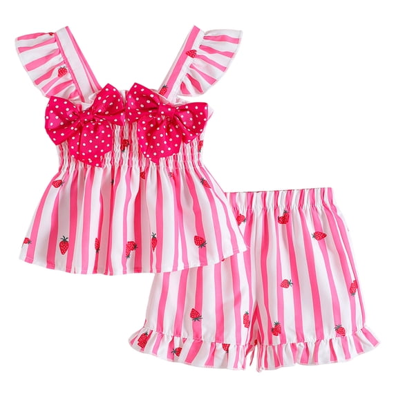 GXWEA Girls Summer Clothes Baby Girl Clothes 12-18 Months Summer Toddler Girl Clothes Baby Girl Sleeveless Shirt Shorts Set Cute Outfits