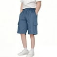 thumbnail image 1 of GXWEA Girls Summer Outfits Girl Shorts Size 14-16 Boy'S Casual Shorts Summer Classic Fit Elastic Waist Shorts With Pockets Blue 7-8 Years, 1 of 6