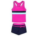 thumbnail image 1 of GXWEA Girls Swimsuit Kids Swimsuits Little Girls' Summer Swimwear Two Piece Boyshort Tankini Kids Swimsuit Purple XXL, 1 of 3