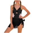 thumbnail image 1 of GXWEA Girls Swimsuits Bathing Suits For Teens Girls Swimsuit, Adjustable Straps Cut Out One Piece Bathing Suit With Solid Color Cover Up Skirt Girls' Swimwear, 1 of 7