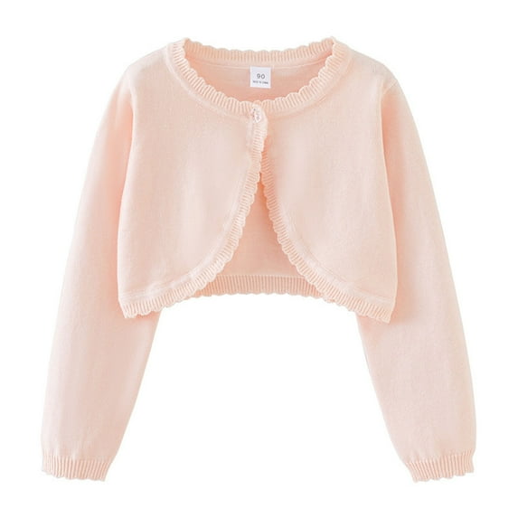 GXWEA Gold Cardigan Kids Sweater Girls Long Sleeve Sparkle Cardigan Childrens Kids Bolero Shrug Pink 3-4 Years