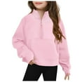 thumbnail image 1 of GXWEA Hoodies For Girls Toddler Girl Clothes Girls Zip Up Sweatshirt, Kids Zipper Fashion Sweatshirt Light Pink 11-12 Years, 1 of 8