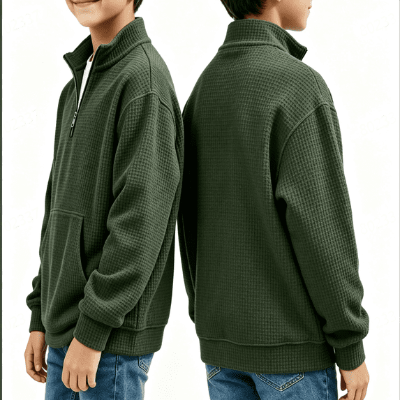 GXWEA Hoodies for Teen Boys Half Zip Long Sleeve Trendy Pullover Kids Sweatshirt