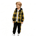thumbnail image 1 of GXWEA Kids Boys Plaid Shirt Tops Pants Set Hoodie Sweatsuit for Winter Outfits, 1 of 9
