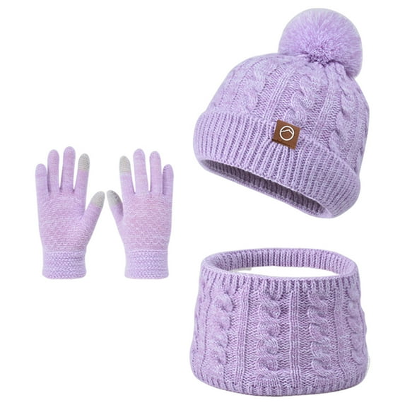 GXWEA Kids Hat And Gloves Set Boys Hat And Glove Set Kids Winter Hat Scarf Gloves Set,Knitted Beanie With Fleece Lining, Neck Warmer For Boys Girls 4-10 Years 4PCS