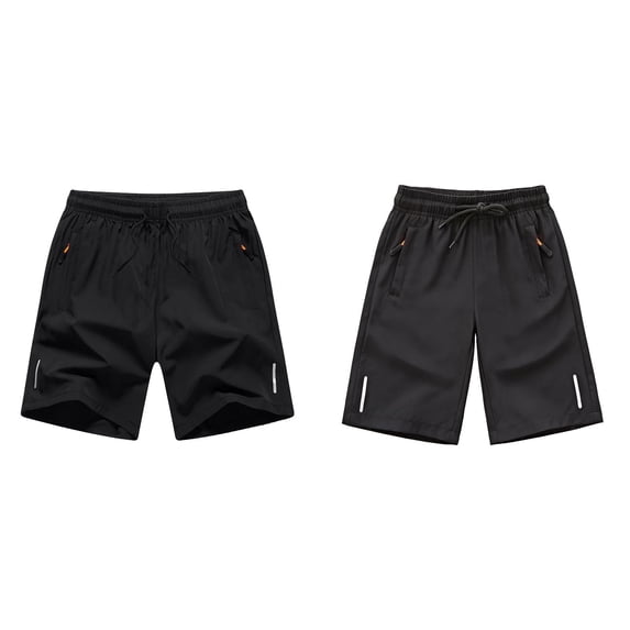 GXWEA Kids Shorts Boys Basketball Clothes Boys Cargo Shorts, Outdoor Quick Dry Hiking Shorts, Lightweight Athletic Short With Zipper Pockets Black+Grey 9-10 Years