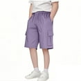 thumbnail image 1 of GXWEA Girls Clothes Boys Basketball Shorts Boy'S Casual Shorts Summer Classic Fit Elastic Waist Shorts With Pockets Purple 11-12 Years, 1 of 6