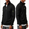 thumbnail image 1 of GXWEA Men's Quarter Zip Sweater Casual Lightweight Knit Pullover Sweater, 1 of 5