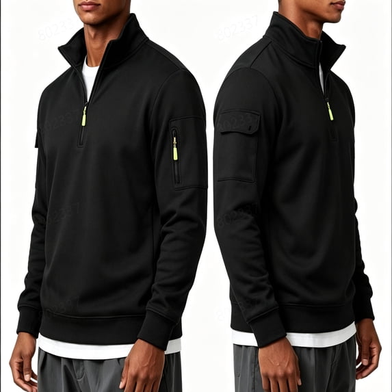 GXWEA Men's Quarter Zip Sweater Casual Lightweight Knit Pullover Sweater