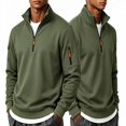 thumbnail image 1 of GXWEA Men's Quarter Zip Sweater Casual Lightweight Knit Pullover Sweater, 1 of 4