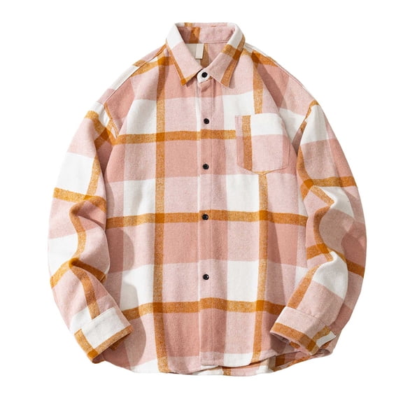 GXWEA Mens Flannel Shirts Long Sleeve Black Flannel Men Mens Flannel Shirts Long Sleeve Flannel Shirt For Men Casual Button Down Brushed Shirt XXL