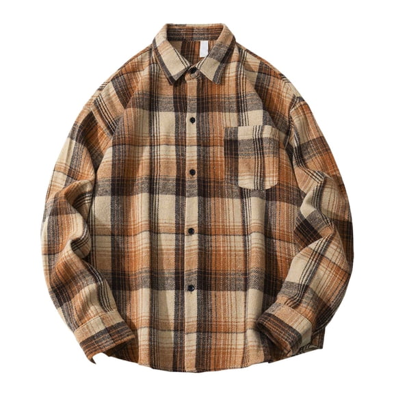 GXWEA Mens Flannel Shirts Long Sleeve Men Shirts Casual Mens Flannel Shirts Long Sleeve Lightweight Plaid Shirt Casual Button Down Shirts Jacket XXL