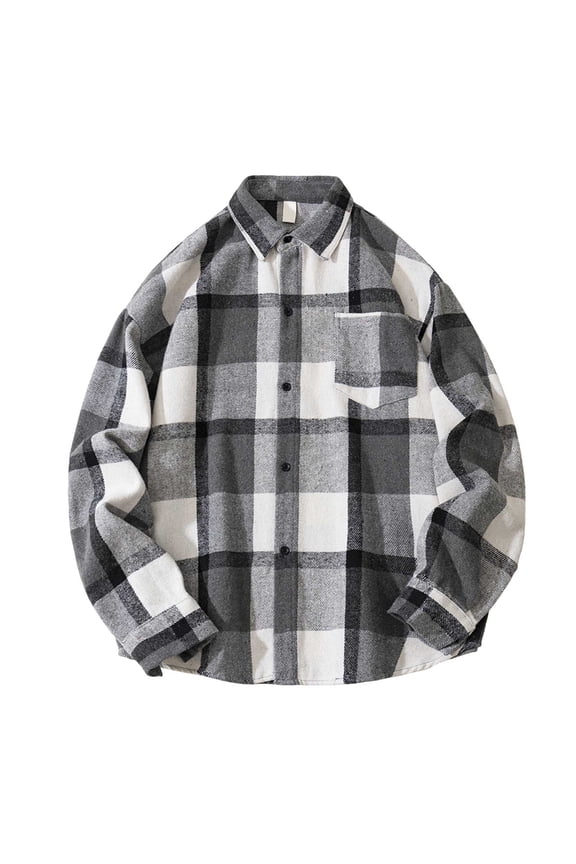 Mens Shirts Casual Button Up Shirt Men Mens Flannel Shirts Long Sleeve Flannel Shirt For Men Casual Button Down Brushed Shirt XXL