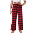 thumbnail image 1 of GXWEA Plaid Pajamas Pants Girls Flannel Pajamas Boys Pajama Pants Long Sleep Pants Soft Elastic Waist Pajama Bottoms Plaid Lounge Pants With 2 Pockets 8-9 Years, 1 of 9