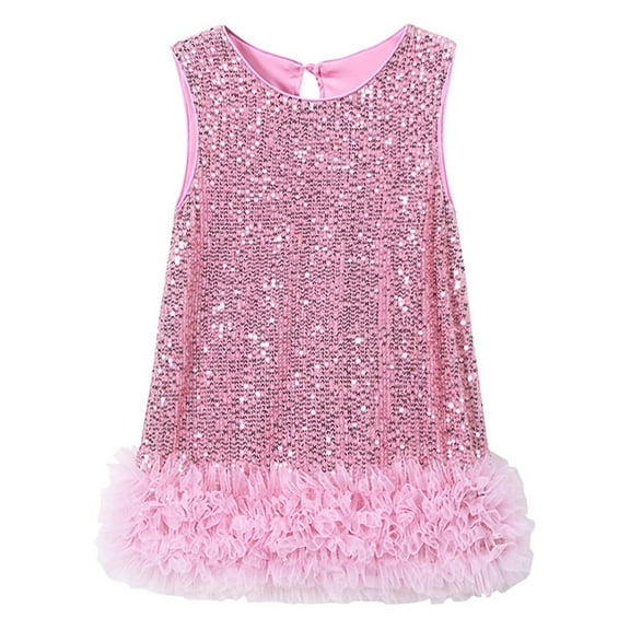 GXWEA Sequin Dress For Girls Girls Green Dress Toddler Girls Sequin Dress A-Line Sparkly Sleeveless Wedding Gown Party Dresses For Girls 5-6 Years