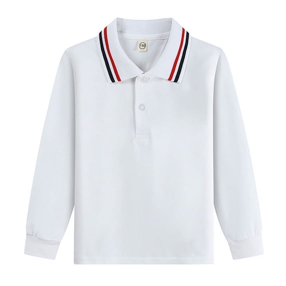 GXWEA Shirts For Boys Kids Polo Shirts Boys Polo School Uniform Shirt With Long Sleeves For Boys And Girls 15-16 Years