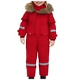 thumbnail image 1 of GXWEA Snow Suits Kids Girls Snowsuit Snow Suit For Kids Girls Boys One Piece Snowsuit Waterproof Windproof Winter Outdoor Overalls Snowboarding Ski Suits 12-13 Years, 1 of 9