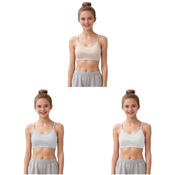 GXWEA Sports Bras For Teens Girls Bras 12-14 Years Old Girl Sport Cami Bras Cotton For Teens Girls Training Bras With Adjustable Straps Fixed Pads